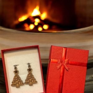 Holz Weihnachtsbaum Ohrringe – Einzigartige Weihnachtsaccessoires