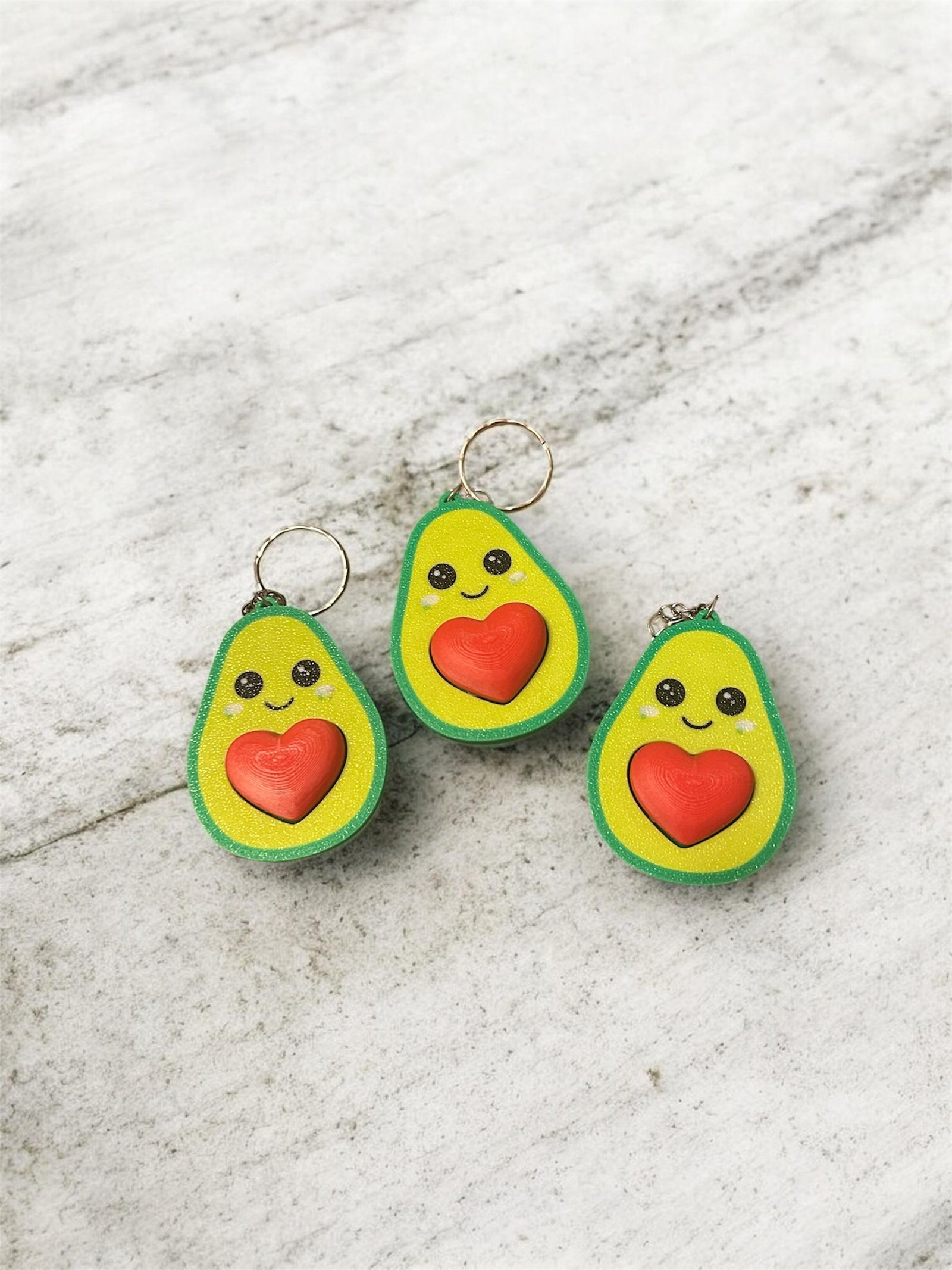 3D-Druck Avocado Schlüsselanhänger - Fidget Heart Clicker