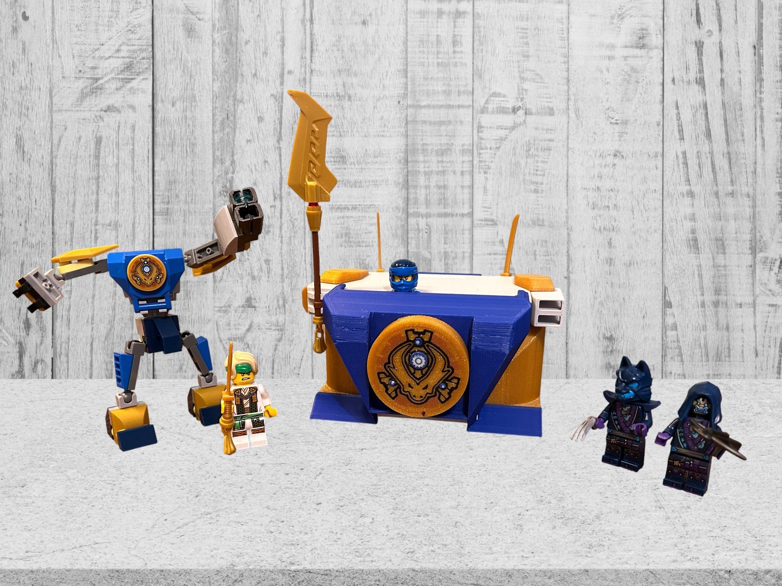 Ninja Battle Chest - 2-in-1 Spardose & Spielfigur-Halter 3D-gedruckte